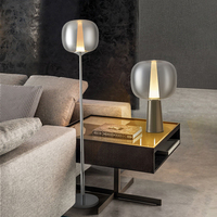 Lampe sur pied de style nordique moderne européen pour chambre d'hôtes, éclairage d'intérieur rond, meubles, lumières en verre rose doré, LED en aluminium, 3 ans
