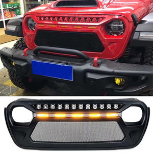 Grille avant ABS avec maille, noir mat, grille de pare-chocs avant pour <span class=keywords><strong>jeep</strong></span> wrangler JK JL 2007-2017 - Product Image 5