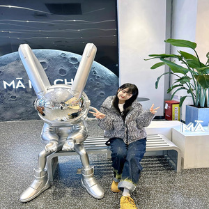 Robbi ánh trăng thỏ sáng sợi thủy tinh sàn Điêu Khắc Trung tâm mua sắm KTV trang trí sang trọng Internet người nổi tiếng nhựa thủ công mỹ nghệ - Product Image 2