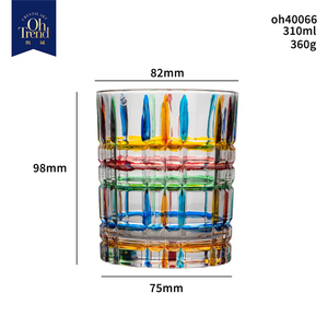 定制标志310毫升设计水晶玻璃颜色豪华整洁酒水北欧威士忌酒杯 - Product Image 5