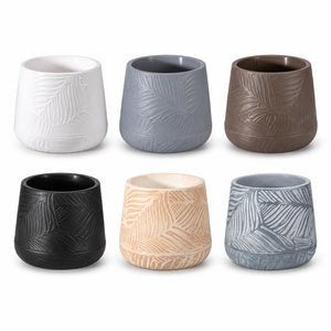 Pot de fleurs en <span class=keywords><strong>plastique</strong></span> OEM ODM avec motif de feuilles en relief pour centre de jardin, pot de fleurs d'intérieur et d'extérieur - Product Image 2
