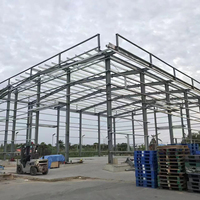 Entrepôt en structure d'acier léger avec services de soudage et de découpe, bâtiment de stockage préfabriqué