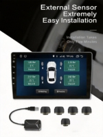 Capteur externe pour voitures Android,USB TPMS, système de surveillance de pression des pneus, affiche la température de l'air