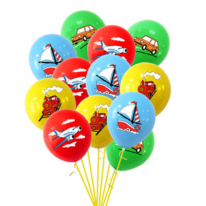 Décorations de fête d'anniversaire pour enfants, nouveaux véhicules de transport, ballons en latex, bannière, décoration de gâteau, <span class=keywords><strong>ensemble</strong></span> de fête pour garçon - Product Image 4