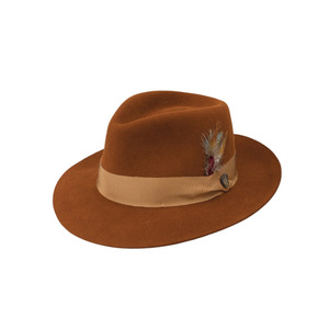 Sombrero de copa de fieltro de lana pura con adorno de plumas de cinta de mariposa Sombrero de fiesta formal para escenas de invierno de verano Diseño transfronterizo caliente - Product Image 5