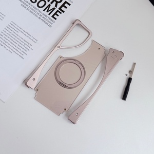 Advanced Aluminum Alloy Magnetic Phone Case for Samsung S26 S23 S24 S25 Ultra With 360° Ring <b>Stand</b> <b>PC</b> Shockproof Back Cover - Product Image 6