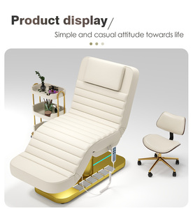 Golden White Electrical Control Silky Adjustable Beauty Massage Bed - Product Image 2