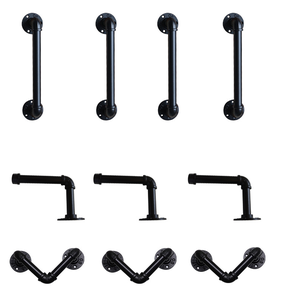 대량 공급 파이프 및 피팅 1/<span class=keywords><strong>2</strong></span> "<span class=keywords><strong>3</strong></span>/4" 1 "블랙 전성 철 수건 및 옷 랙 욕실 장식 - Product Image 4