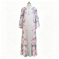 Robe musulmane modeste grande taille à manches longues, coupe ample, longueur ras du sol, Abaya à sequins avec broderie florale perlée, Moyen-Orient