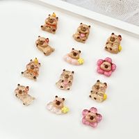 BuTu 20 pièces/ensemble dessin animé Anime Mini Capybara Nail Art décor mignon à la main bricolage coque de téléphone pince à cheveux résine manucure charme matériel