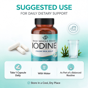 Capsules d'iode OEM ODM sous marque privée, Iode alimentaire brut issu de varech marin, Soutient la santé de la thyroïde et l'immunité, 150 mcg d'iode Vega - Product Image 4