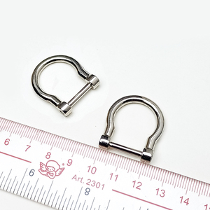Hebilla de Metal de Aleación de Zinc en Forma de Herradura, Anillo en D Desmontable con Tornillo, Ecológico, Sin Níquel, Tamaño Personalizable para Accesorios de Bolsos - Product Image 3