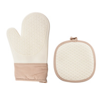Ensemble de maniques de four et de dessous de plat en silicone, résistant à la chaleur, antidérapant, pour cuisine, micro-ondes et cuisson, avec isolation thermique
