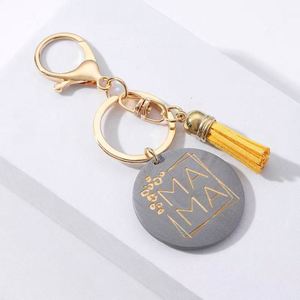 Hot Mother's Day Gift Keychain Custom Wooden Letter Fringe Car <b>Key</b> Chain <b>Bag</b> <b>Key</b> <b>Ring</b> - Product Image 4