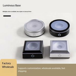 Customized USB LED Light Base Touch Sensitive Color Changing RGB Dual-Layer Battery Operated Plastic Art Display Stand - Product Image 4