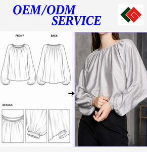 เสื้อเชิ้ตผู้หญิงลำลองสไตล์หรูหราสำหรับฤดูร้อน ผลิตแบบ OEM & ODM ผ้าทอแห้งเร็ว เป็นมิตรต่อสิ่งแวดล้อมและซักได้ ขายส่งเสื้อผ้าสตรีทแวร์ ผู้ผลิตจากเวียดนาม - Product Image 4