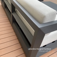 Hangkai 2026 Neuerscheinung Metall-Sofagarnitur Gartenmöbel Aluminium Outdoor-Sofa und Couchtisch