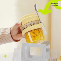Bocaux en verre portables scellés en gros avec couvercles et cuillères pour petit-déjeuner, flocons d'avoine, lait et yaourt