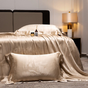 OP-edredón de seda de champán de lujo, Sábana de cama doble, juego de cama de tamaño king al por mayor - Product Image 3