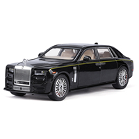 Modèle de voiture miniature 1:24 Rolls Phantom avec télécommande, son, portes ouvrables, décoration, supercar en métal, jouet, cadeau pour garçon