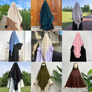 خمار صلاة بطبقة واحدة من قطن الجيرسيه الفاخر برباط خلفي، خمار فوري طويل للبيع بالجملة، ملابس إسلامية لرمضان والعيد - Product Image 5