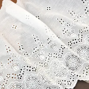 Factory custom African Wholesale High Quality 35CM Cotton Embroidery Fabric Lace For Garment