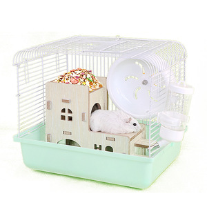 Jaula tipo villa para hámster, extra grande, a prueba de mordidas, jaula de alambre rectangular, casa de plástico sólido para mascotas - Product Image 4