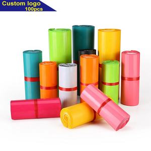 Venta al por mayor de alta calidad melocotón personalizado impreso Rosa bolsa de plástico polivinílico correo Rosa embalaje correo bolsas de ropa - Product Image 1