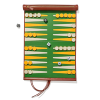 Luxuriöses, personalisiertes Monogramm-Leder-Schachspiel mit faltbarer Tasche, Roll-Up-Backgammon-Set mit Reise-Optik