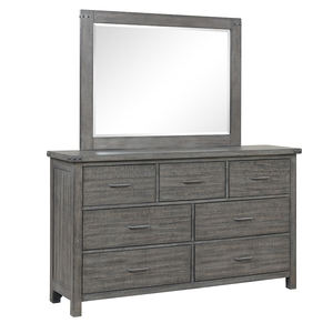 Industrial Gray Wood Bedroom <b>Bed</b> - Panel <b>Bed</b> with Metal Accents, <b>Rustic</b> Farmhouse Style <b>Bed</b> Furniture - Product Image 4