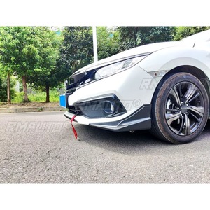 ชุดแต่งสเกิร์ตกันชนหน้ารถยนต์ สำหรับ Honda Civic รุ่นไทย ปี 2019-2020  ชุดป้องกันกันชน มุมกันกระแทก อุปกรณ์ตกแต่งรถยนต์ - Product Image 4
