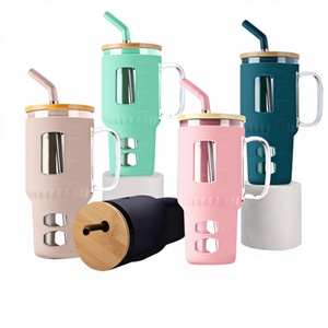 Vaso Térmico de 1400 ml sin BPA con Tapa, 2 Pajitas, Funda de Silicona y Asa, Apto para Lavavajillas, para Café para Llevar - Product Image 2