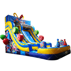Günstige, individuell gestaltbare, kommerzielle aufblasbare <span class=keywords><strong>Wasserrutsche</strong></span> mit Süßigkeiten-Muster für Kinder. - Product Image 4