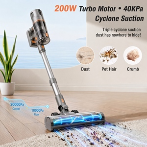 Aspiradora Inalámbrica PWX2405, 200W, 20kPa, Luz LED Verde, Pantalla Inteligente, Recargable, para Hogar, Pelo de Mascotas, Pisos y Alfombras - Product Image 5