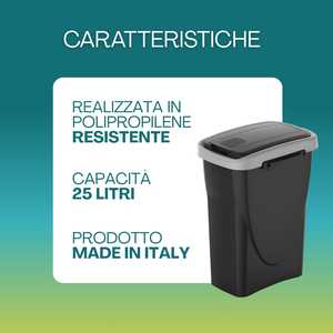 Modular Waste <b>Bins</b> Set Of 4 25 Liter Swing <b>Lid</b> For Separate Collection - Product Image 3