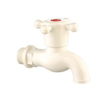 Robinet en PVC blanc en vente directe d'usine, petits robinets en plastique, robinet en PP pour tube d'eau