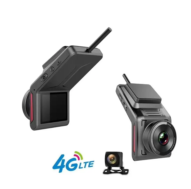Mini caméra de tableau de bord cachée de voiture 2 pouces, IPS 4G, traceur GPS, point d'accès WiFi, avant et arrière, véhicule à 2 canaux, boîte noire pour l'enregistrement de conduite