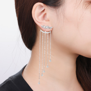 ต่างหูแบบติดหูทรงพู่ "Starry Night" สีขาวทองแดง ขายดี ดีไซน์สองแบบ โดดเด่นและหรูหรา - Product Image 3