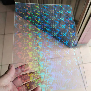 Lámina de plástico holográfica iridiscente efecto cristal roto lámina acrílica efecto arcoíris para artesanos - Product Image 1