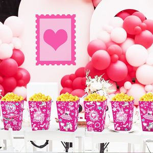 12 Pezzi Scatole per Popcorn <span class=keywords><strong>in</strong></span> Carta Rosa Acceso per Feste 'Lets <span class=keywords><strong>Go</strong></span>', Decorazioni per Compleanni e Addii al Nubilato - Product Image 4