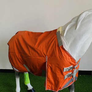 <span class=keywords><strong>Couverture</strong></span> de pluie d'<span class=keywords><strong>hiver</strong></span> pour <span class=keywords><strong>cheval</strong></span> orange en gros bon marché drap équin équestre avec couvre-cou standard - Product Image 4