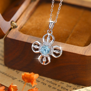 Collier en argent sterling 925 avec 9 fleurs délicates et améthyste ronde de 5 mm, pierre naturelle, idéal pour un cadeau d'anniversaire - Product Image 5