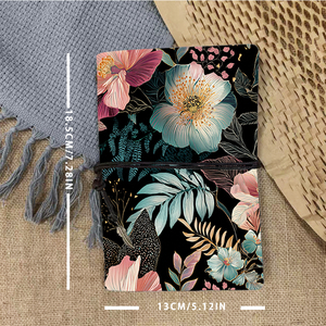 A6 Cuaderno Vintage hecho a mano 80 Hojas reemplazables Regalo ideal del Día del Maestro para educadores con flores Hojas Helechos en Bl - Product Image 4