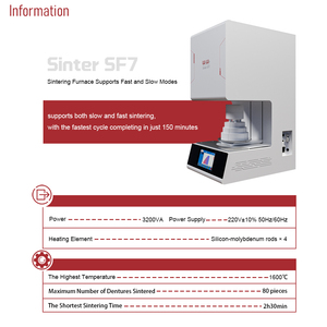 Four de frittage de qualité supérieure 1600 ℃   Four de cuisson <span class=keywords><strong>rapide</strong></span> pour zircone, 500 programmes, pour équipements de thérapie orale - Product Image 6
