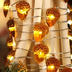 Guirlandes lumineuses à piles en forme d'alorde de noël, câble en cuivre et argent, féerique, pour décoration de vacances