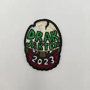 Patch Manufacturer Custom 3D Smile Embroidery Patches Heat Press Sew On Iron On Embroidered Patches For Clothing