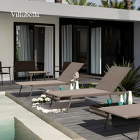 Chaise longue de jardin en aluminium résistante aux UV pour hôtel, villa et piscine