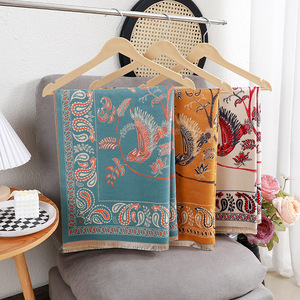 Women Floral Paisley Scarf Reversible Cashmere Shawl Lightweight Long Scarf for Travel Daily Wear Outer Wear Blanket <b>Wrap</b> - Product Image 5