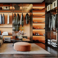 Lesso Home – Solution de dressing moderne et personnalisée, sans poignée, avec portes vitrées, style minimaliste de luxe, pour grands appartements