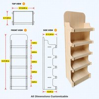 Exhibidor de Madera Contrachapada de 5 Niveles Personalizado para Ropa y Zapatos, Estante de Madera para Piso, Fácil de Montar, Certificado FSC